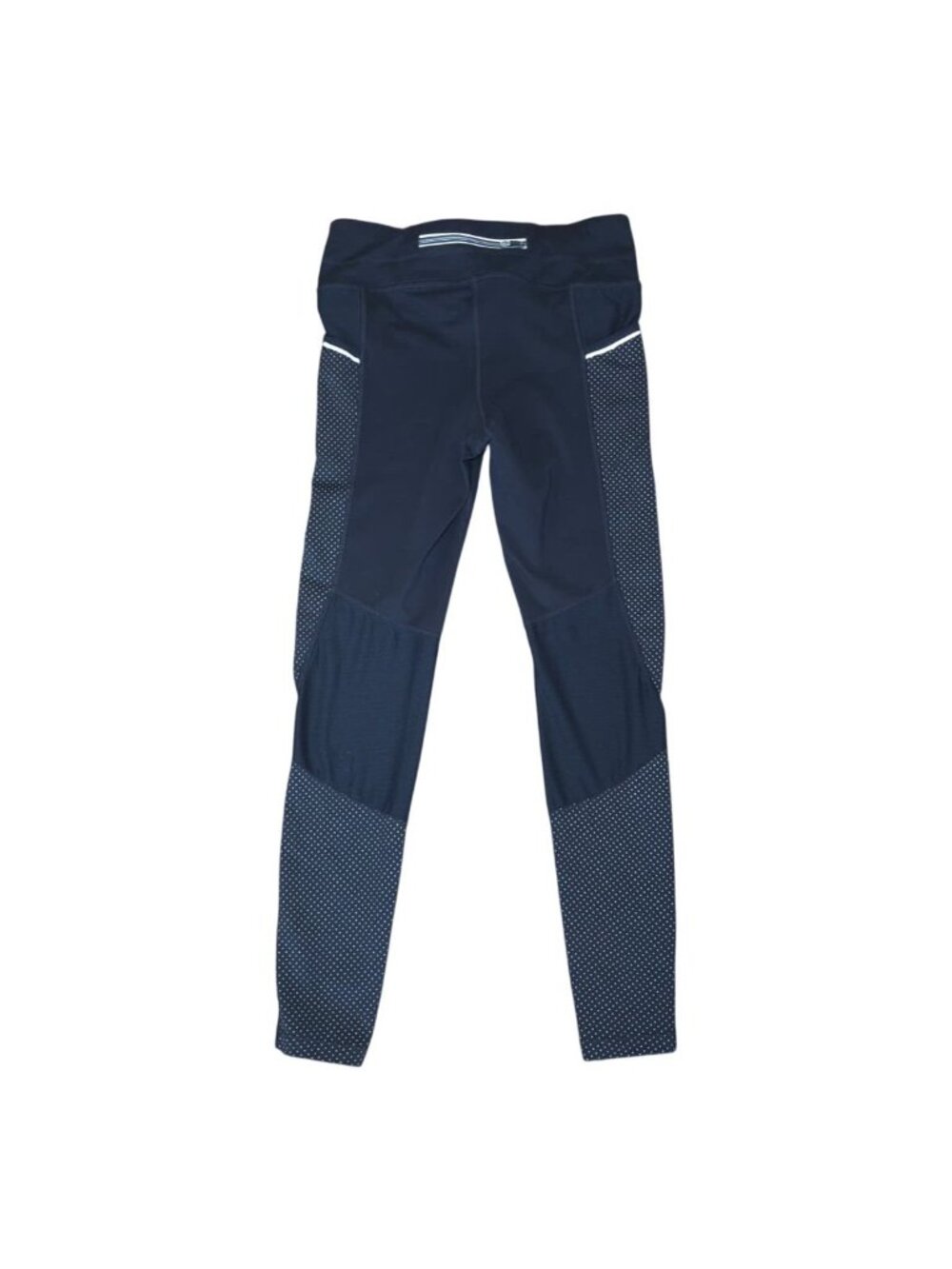 Athleta Navy Leggings Size S Polka Dot Panels Reflective Details